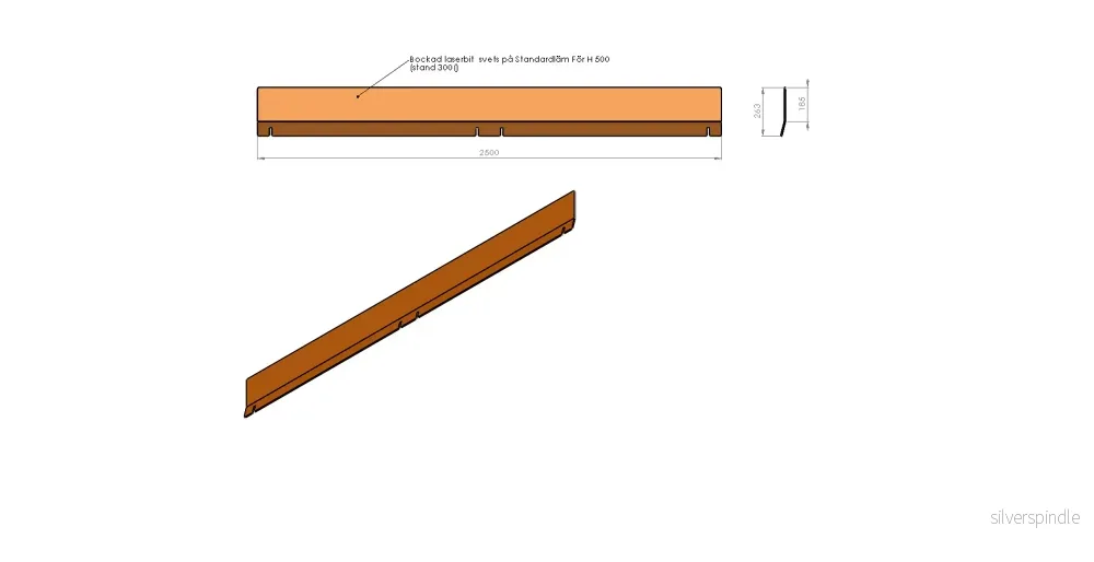 Förhöjd schaktläm 200mm (där standard är 300) Förhöjd schaktläm 200mm (där standard är 300)