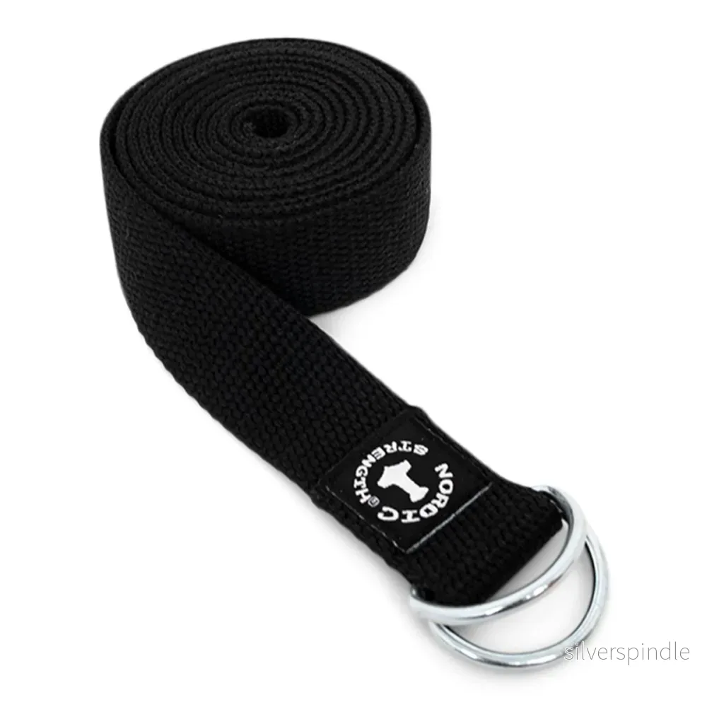 Yogabälte med metallspänne i svart