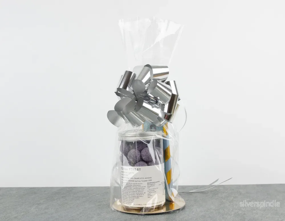 Cellofanpåsar med guld bottenplatta Ø12×40 cm | Transparenta plast - Bild 2
