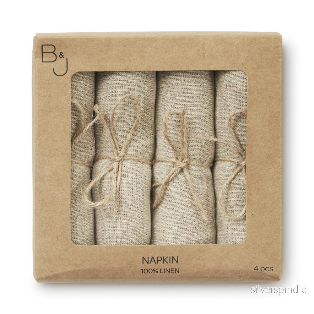 Mandela lin linneservetter 4-pack - Bild 2