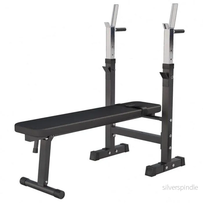 Träningsbänk med bänkpress-ställ svart (Gorilla) Träningsbänk med bänkpress-ställ svart (Gorilla)