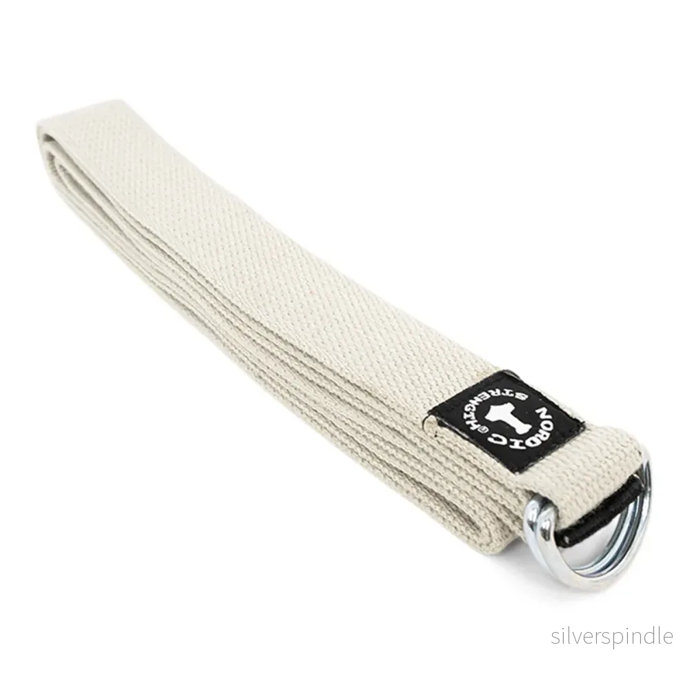 Yogabälte med metallspänne - Ljusgrå - Bild 3