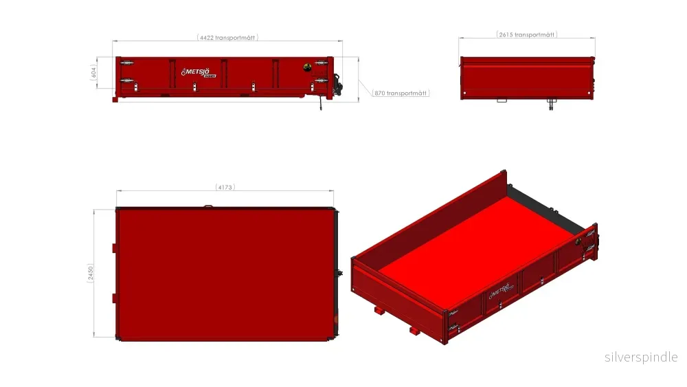 Schakt/låglämsflak 8.1 Mid/No L4165 H600 B2550 6,1kbm - Bild 2