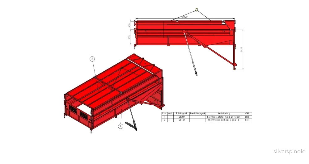 Kassett+sarg+tak Fältflak MQ60 L6000 H1500 41,5kbm
