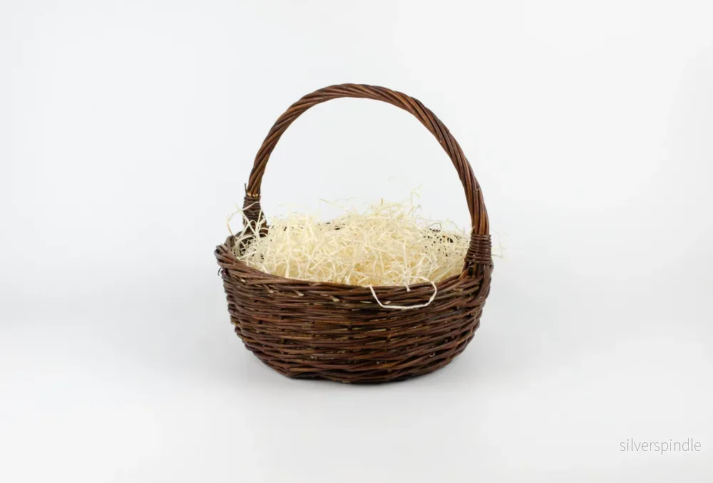 Tom presentkorg – Rund 30 cm mörk ink träull Tom presentkorg – Rund 30 cm mörk ink träull