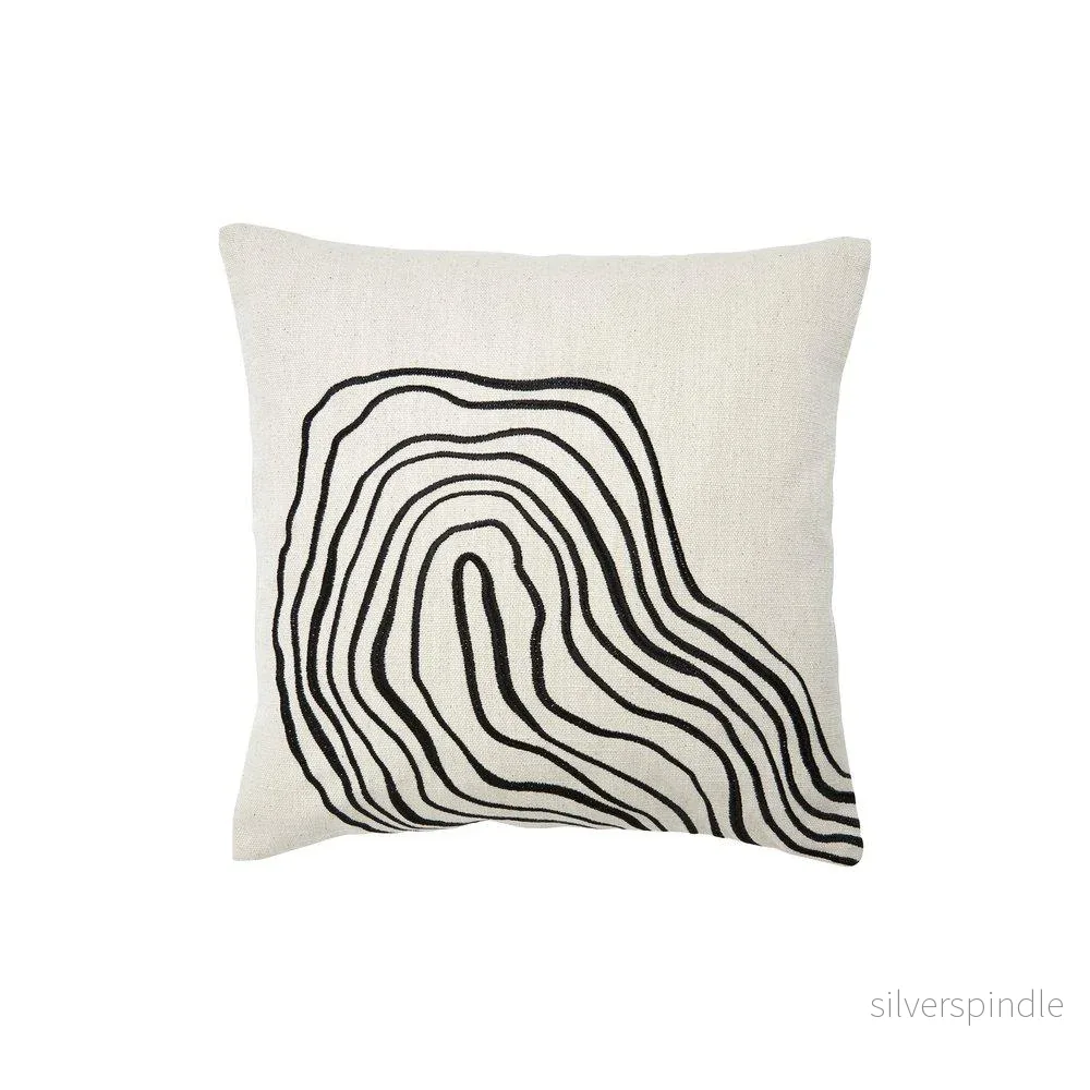 Curve kuddfodral svart/vit 45x45cm