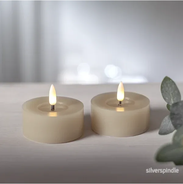 Flamme flow 2-pack LED-ljus beige större värmeljus - Bild 2