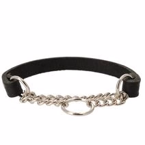 Läderhalsband halvstryp 18mmx60cm
